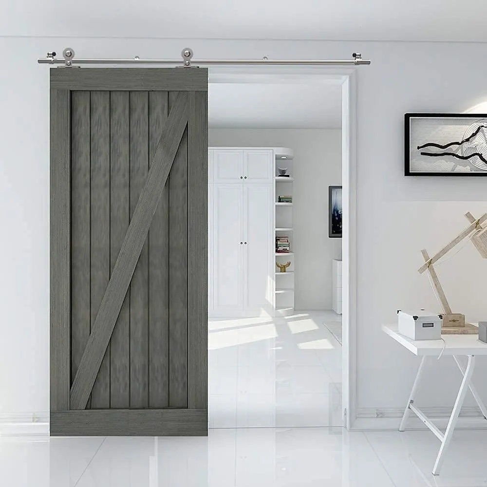 Stainless Steel Sliding Barn Door Hardware Kit CCJH T-Shaped