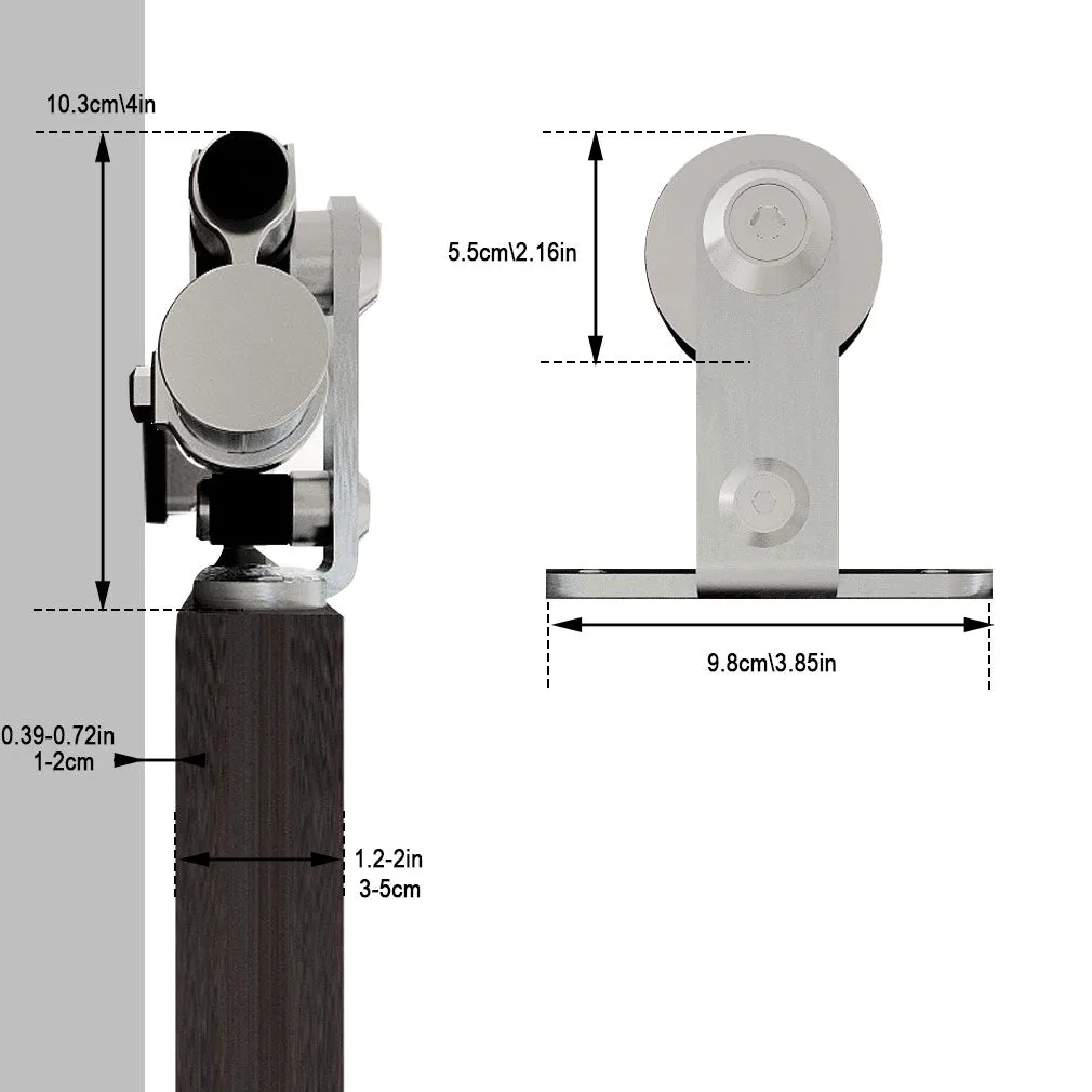 Stainless Steel Sliding Barn Door Hardware Kit CCJH T-Shaped