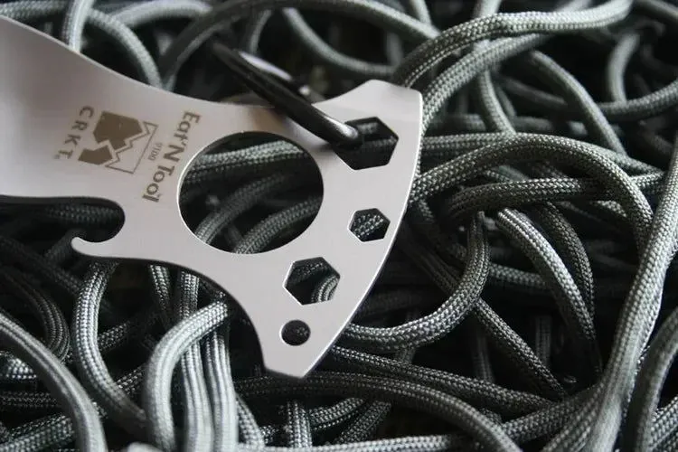 Stainless Steel Tactical Spork – Multi-Function EDC Spoon, Fork, Hex Wrench, Bottle Opener, and Carabiner