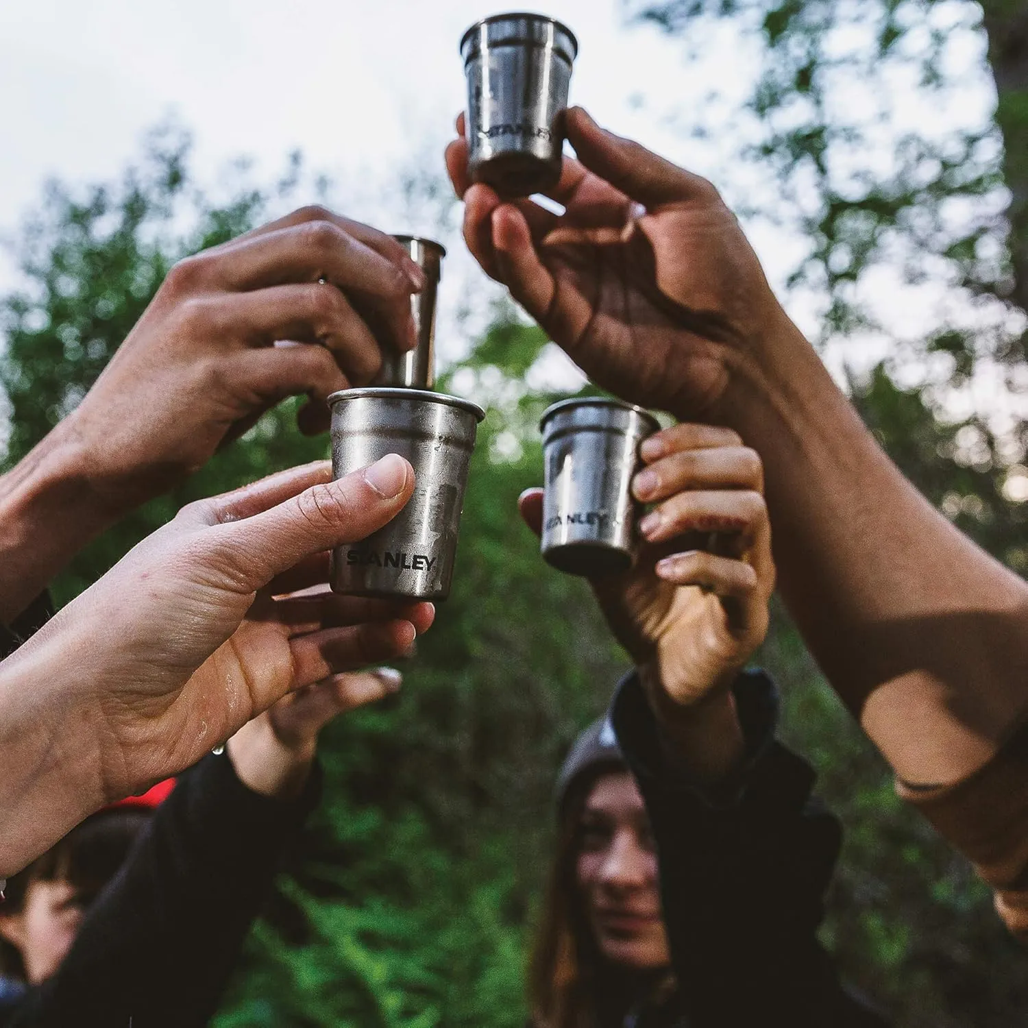 Stanley Adventure Pre-Party Nesting Shot Glass Set | 4 Shot Glasses in Travel Carrying Case | 2 oz Stainless Steel Shooters | BPA-Free | Matte Black