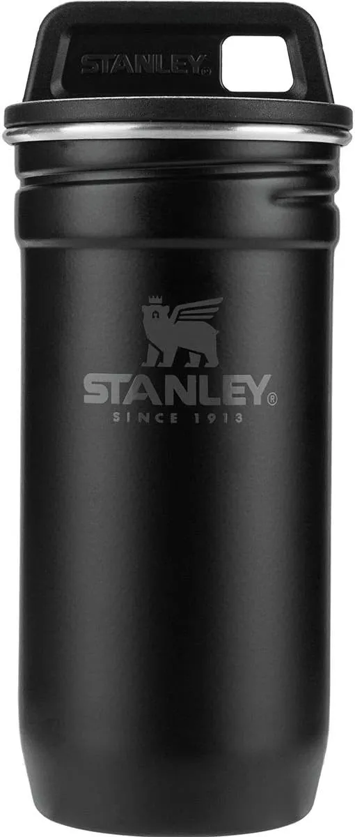 Stanley Adventure Pre-Party Nesting Shot Glass Set | 4 Shot Glasses in Travel Carrying Case | 2 oz Stainless Steel Shooters | BPA-Free | Matte Black