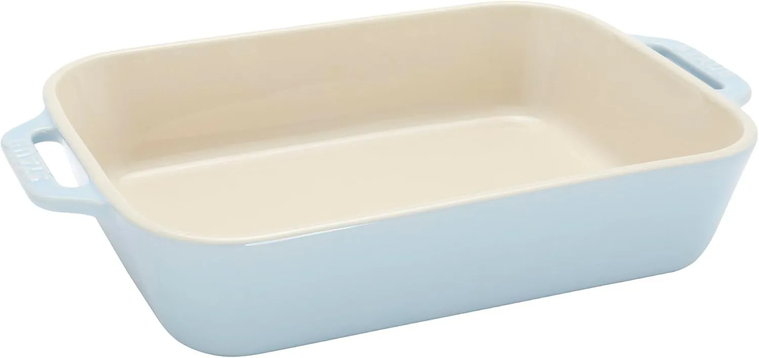 Staub Ceramic 3-pc Rectangular Baking Dish Set - Macaron Pastel Blue