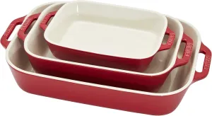 Staub Ceramic Baking Dish Set, 3pc, Cherry