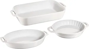 Staub Ceramic Baking Dish Set, 3pc, White