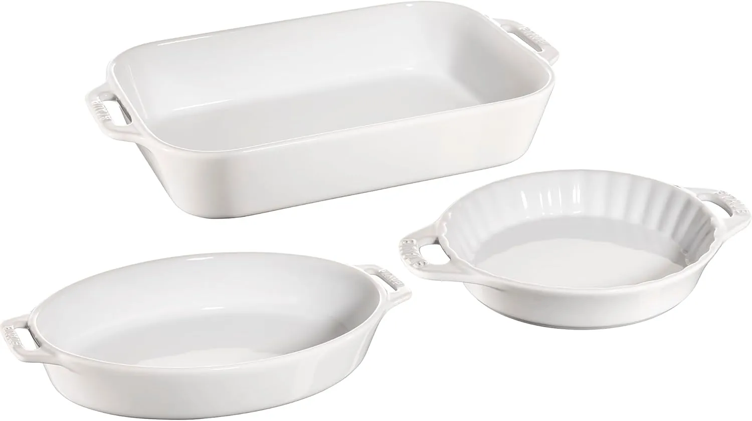 Staub Ceramic Baking Dish Set, 3pc, White