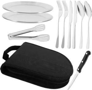 Steak Fork Spoon Kit Stainless Steel Camping Cutlery Set Portable Wild Supplies Reusable Tableware Modern Western Food Service