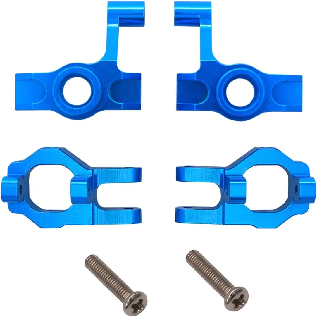 Steering Front Hub Carrier(L/R) and Base C Socket Set(L/R) Compatible with 1/12 Wltoys 12423 12428 12429 Speed RC Car FY-01/02/03/04/05/07 Accessories Metal Upgrade Parts