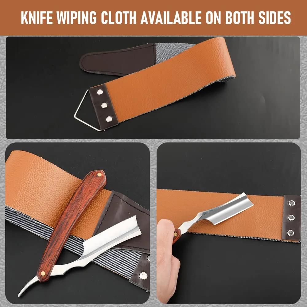 Straight Razor With Strope - Professional Straight Edge Barber Premium Stainless Steel Shaver With Shaving Strop for Men Home & Salon Grooming Using (NO.157)