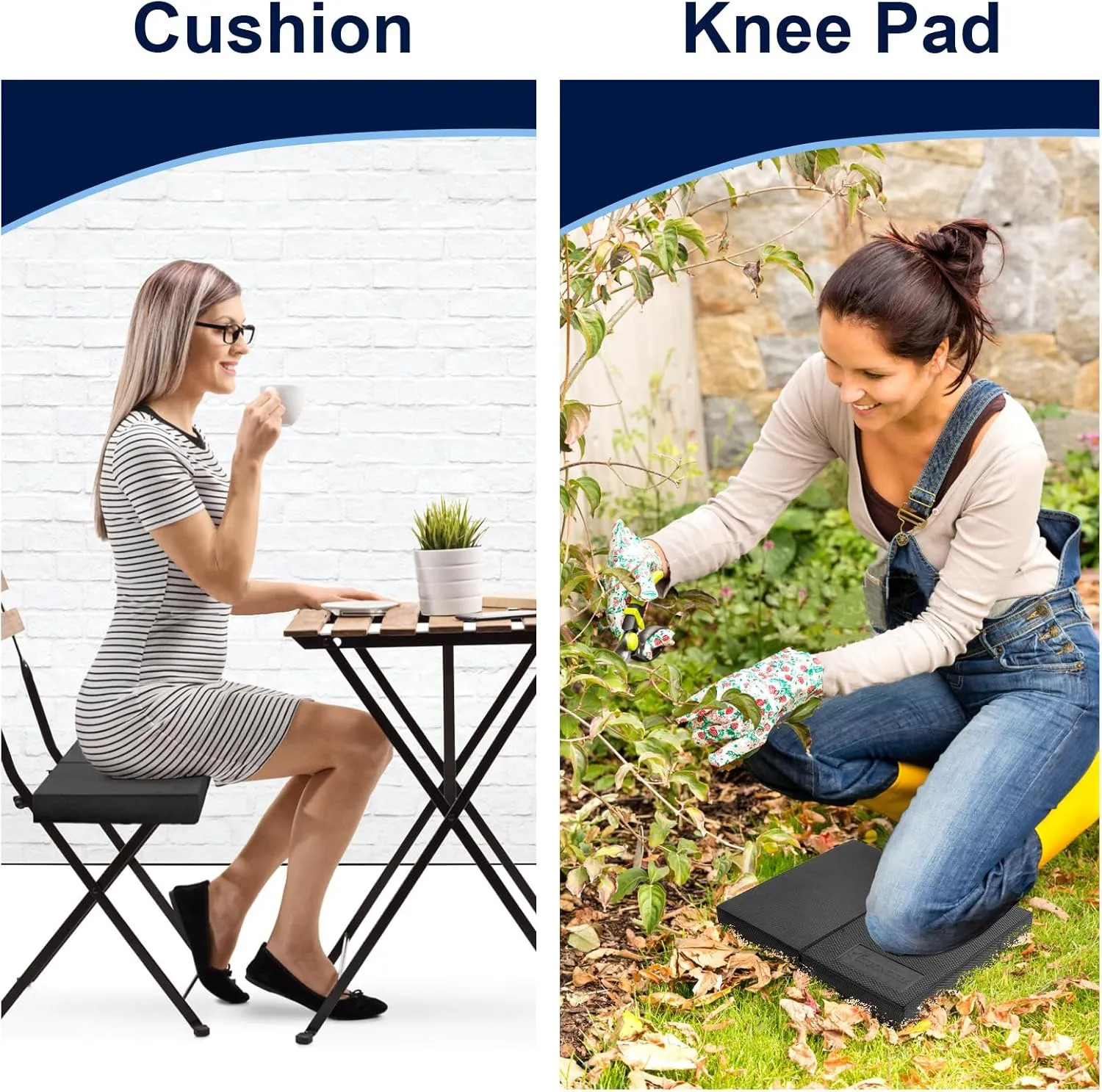 StrongTek 2-in-1 Non-Slip Balance Pad - High-Density Foam Cushion, Supportive Exercise Mat & Knee Pad for Core Training, Yoga, Pilates, Physical Therapy, Stability Training, Stretching, and Rehab
