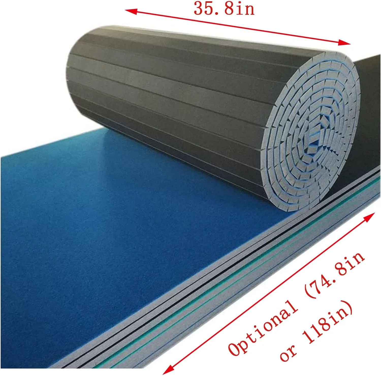 Sturdy Foam Wrestling Mat,Premium Indoor Gymnastics Track Exercise Mat With Gym Carpet Top - For Mma, Cheerleading, And Fitness- Roll Out Design