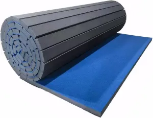 Sturdy Foam Wrestling Mat,Premium Indoor Gymnastics Track Exercise Mat With Gym Carpet Top - For Mma, Cheerleading, And Fitness- Roll Out Design