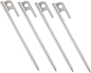 Sturdy Stainless Steel Floor Nails 4pcs Tent Pegs Camping Stakes Tent for Outdoor Activities