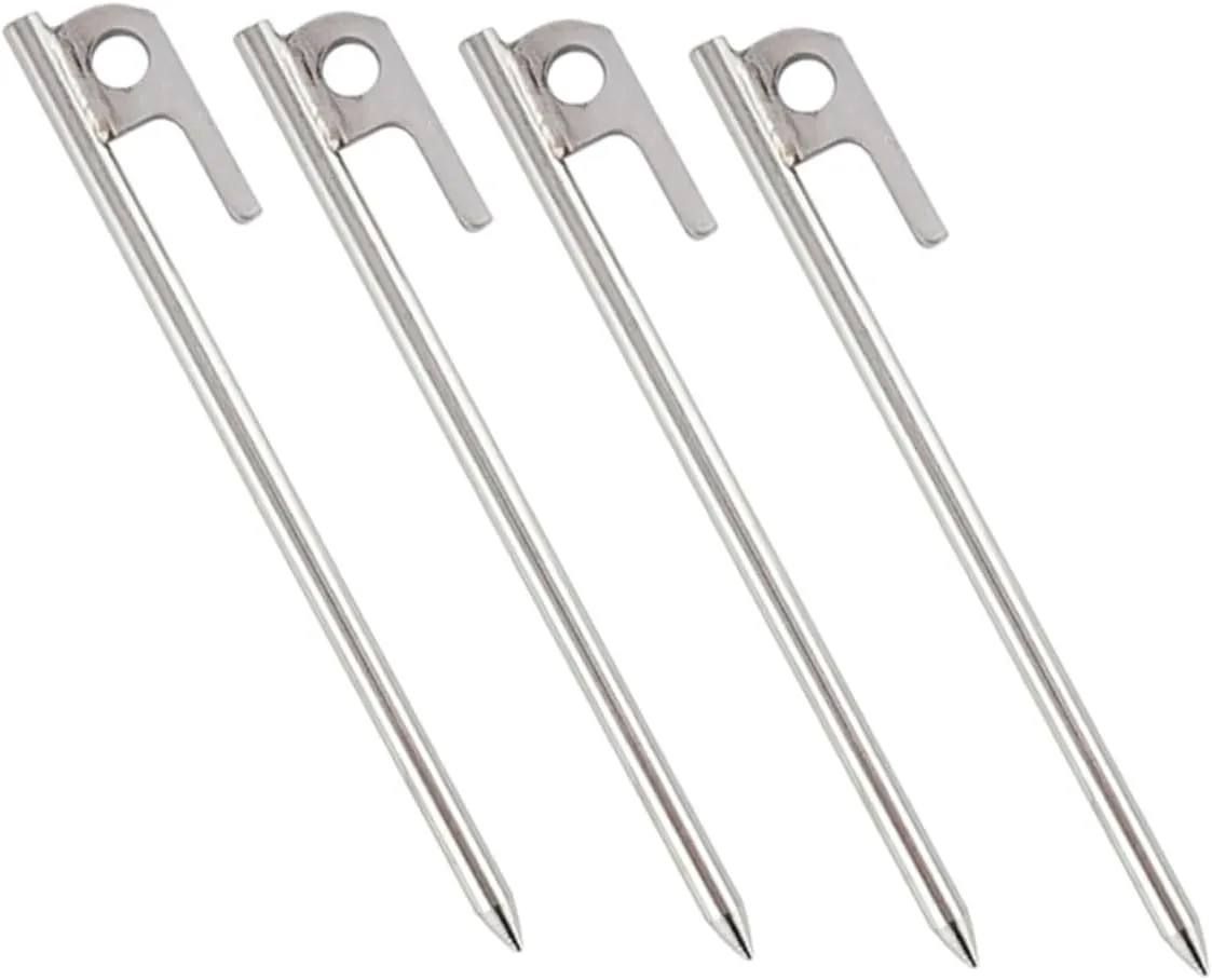 Sturdy Stainless Steel Floor Nails 4pcs Tent Pegs Camping Stakes Tent for Outdoor Activities