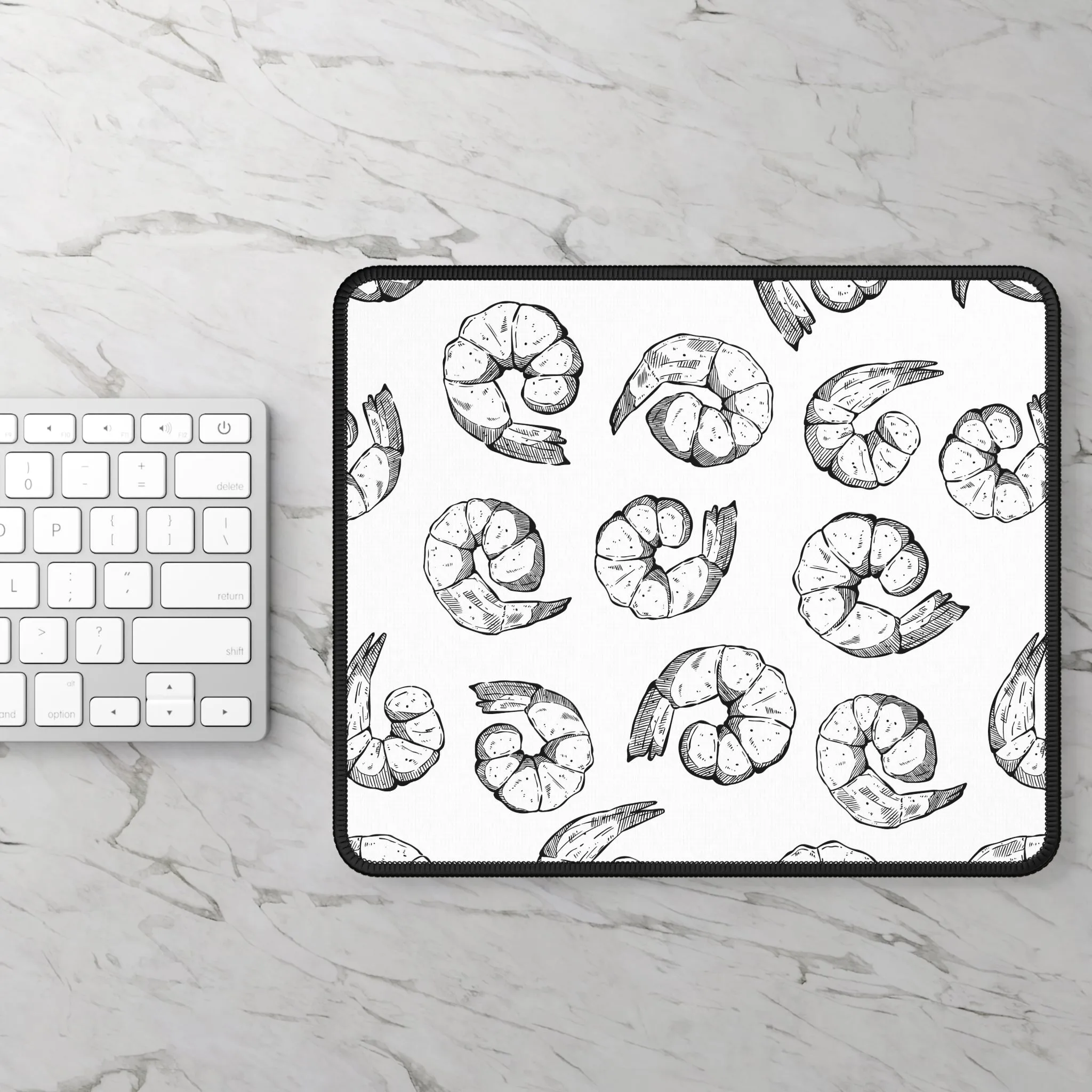 Stylish Shrimp Pattern Gaming Mouse Pad - Unique Desk Decor for Gamers