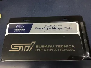 Subaru Genuine OEM Subaru Euro Style STI Marque Plate Matte Black SOA342L133 New WRX