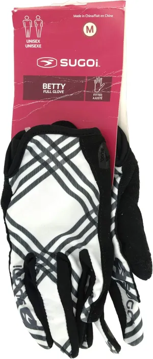 SUGOi Women's Betty Braveheart Full Cycling Glove, Medium, White