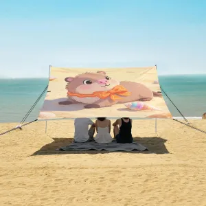 Summer Beach Capybara Beach Camping Tent Sun Shelter for Whole Family, Beach Shade Canopy with UPF50  UV Protection,Easy Set Up and Carry,Outdoor Shade for Trips, Fishing, Backyard Fun Picnics
