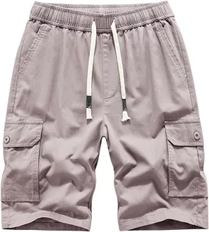 Summer Cargo Shorts for Men Lightweight Quick Dry Multi Pocket Outdoor Casual Elastic Waist Lounge Shorts