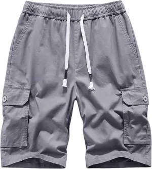 Summer Cargo Shorts for Men Lightweight Quick Dry Multi Pocket Outdoor Casual Elastic Waist Lounge Shorts