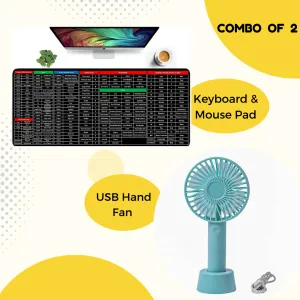 Summer Cool Mini USB Fan   Pro Keyboard & Mouse Pad Combo