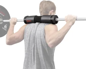 Sunny Health & Fitness 60-Inch Chrome Barbell Bar or High-Density Foam Barbell Pad – Strength Training Gear for Squats, Deadlifts, Hip Thrusts, Bench Press, Lunges & Full-Body Home Gym Workouts