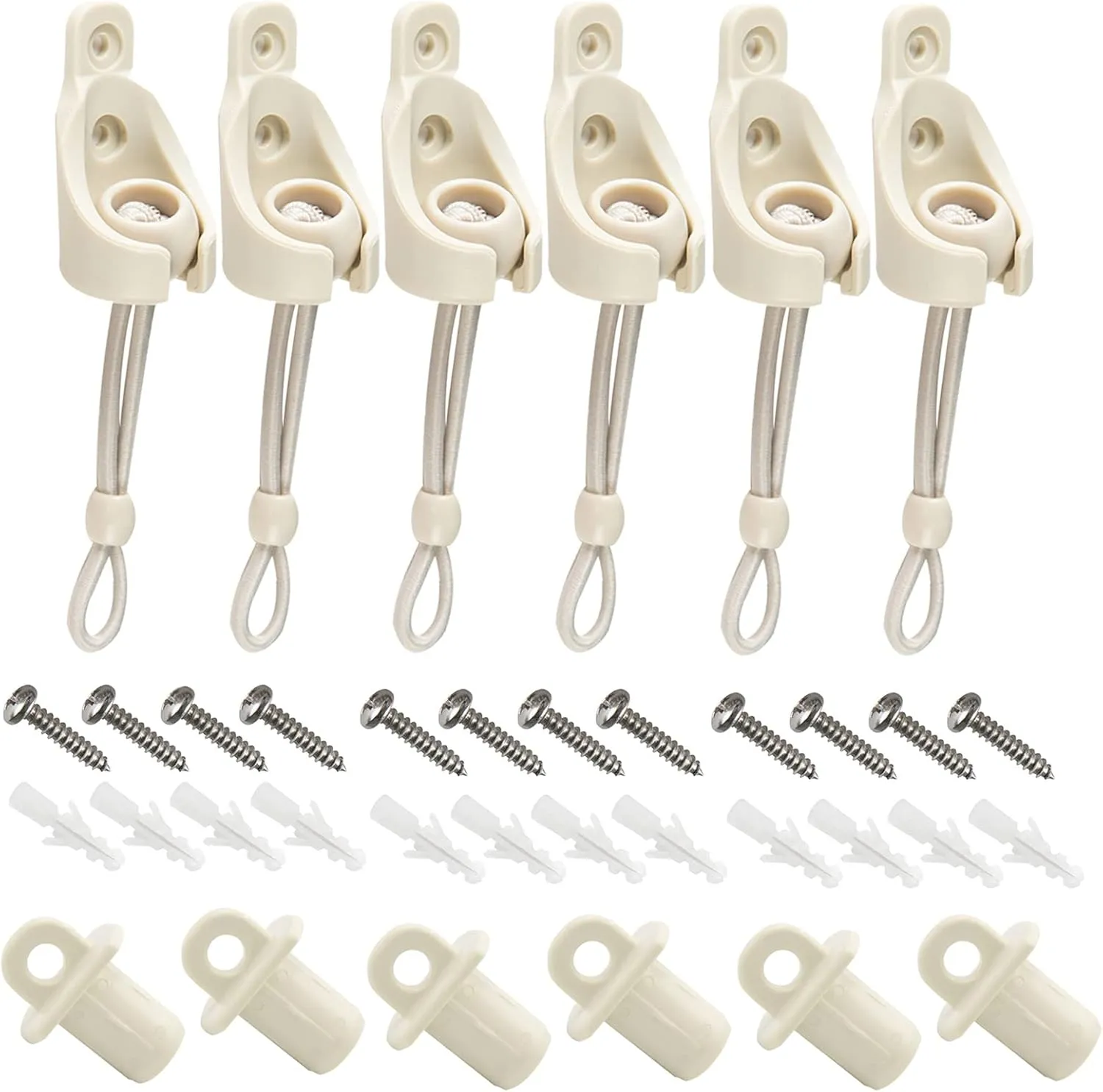 Sunshade Replacement Accessories, Bungee Jumping kit and Cover end 3 Sets, Suitable for Coolaroo External Roller Blinds and Cordless Roller Blinds (Beige)