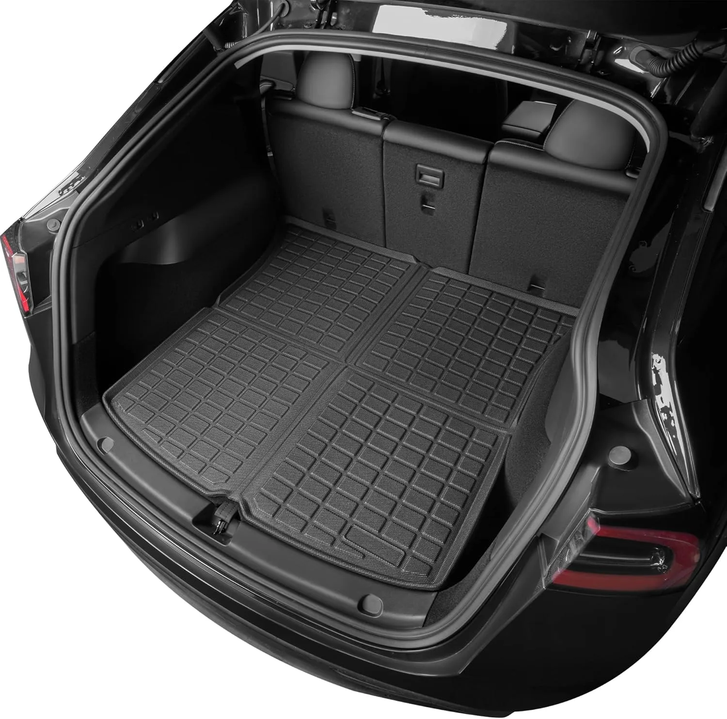 SUPER LINER Tesla Model Y 5 Seat 2021-2024 2025 Floor Mats 6-Piece Set | Extra-Thick TPE All-Weather Floor & Cargo Liners | Pet & Child-Friendly Custom Fit Interior Accessories (Not Fit Juniper)