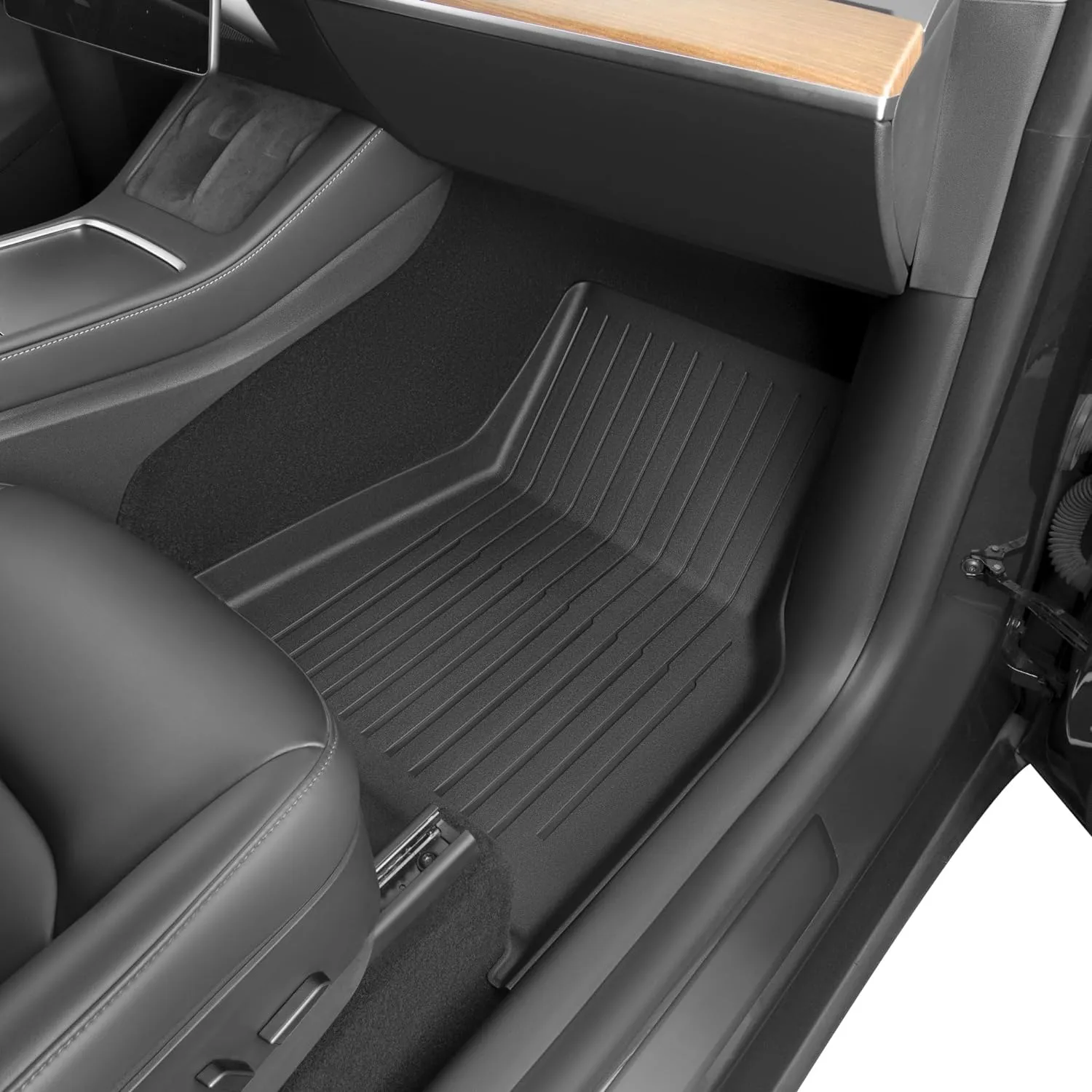 SUPER LINER Tesla Model Y 5 Seat 2021-2024 2025 Floor Mats 6-Piece Set | Extra-Thick TPE All-Weather Floor & Cargo Liners | Pet & Child-Friendly Custom Fit Interior Accessories (Not Fit Juniper)