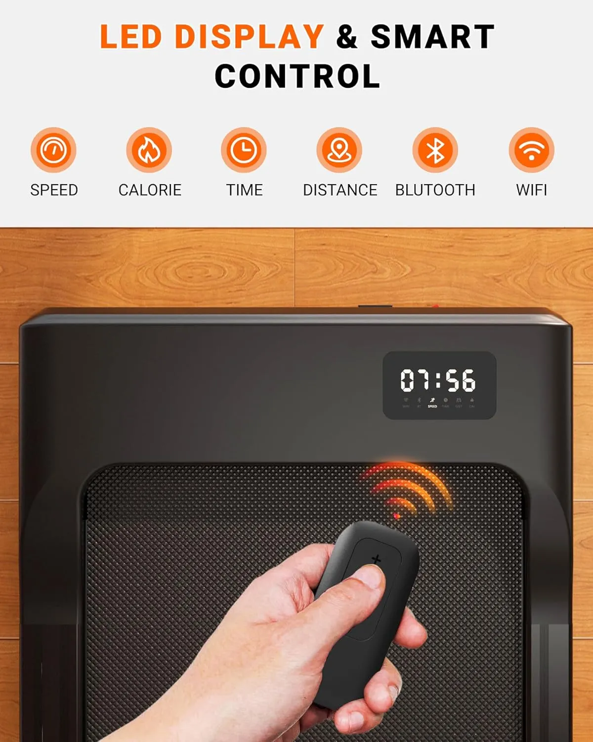 SupeRun Walking Pad, Under Desk Treadmill, 3 in 1 Portable Treadmill with Remote Control LED Display, 2.5 HP Quiet Walking Jogging Machine for Office Home Use, 250 Lbs Capacity