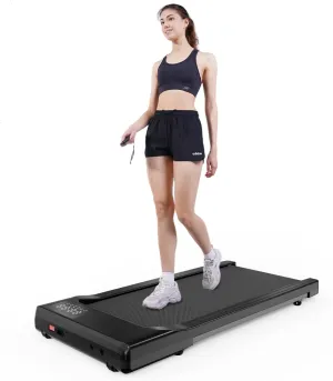 SupeRun Walking Pad, Under Desk Treadmills for Home and Office Small Space, 2.5 HP Portable Mini Jogging Machine with APP and Remote Control and LED Display, 300 Lbs Capacity