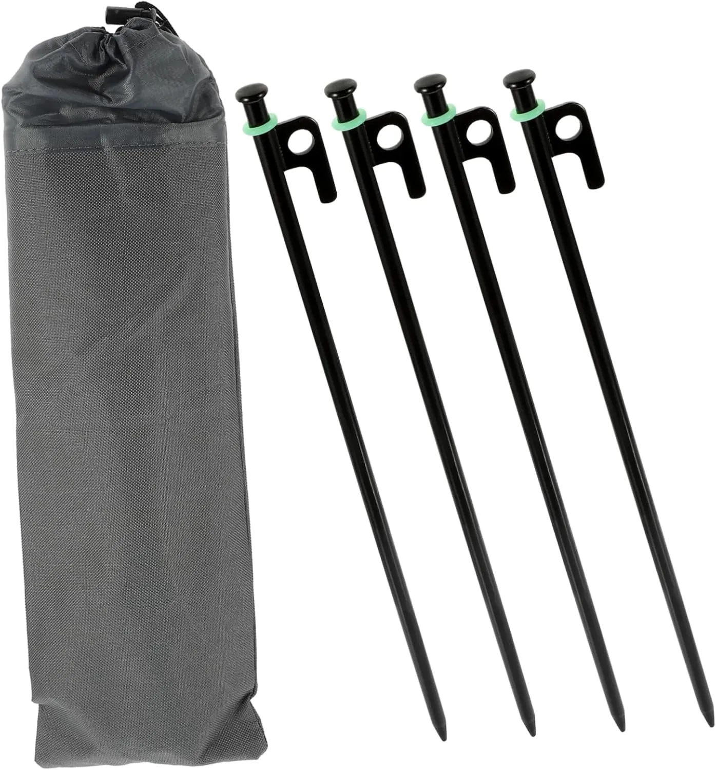 SUPVOX 9pcs Windproof Canopy Floor Nail Set Heavy Duty Tent Stakes for Camping Ground Pegs Ring Metal Tent Pegs for Outdoor Use
