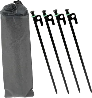 SUPVOX 9pcs Windproof Canopy Floor Nail Set Heavy Duty Tent Stakes for Camping Ground Pegs Ring Metal Tent Pegs for Outdoor Use