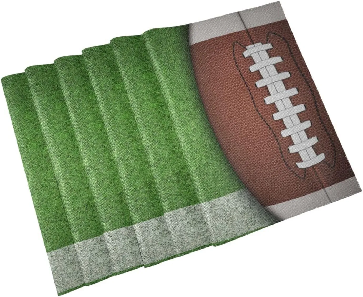 susiyo American Football Grassland Placemats Burlap Table Mats Heat Resistant Non-Slip Table Place Mats Washable Anti-Skid Placemat for Dining Kitchen Table Decor 6 PCS