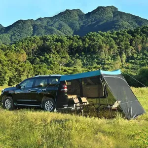 SUV Tailgate Tent - Outdoor Camping Sunshade, Anti-Mosquito Car Tent with Windproof Canopy