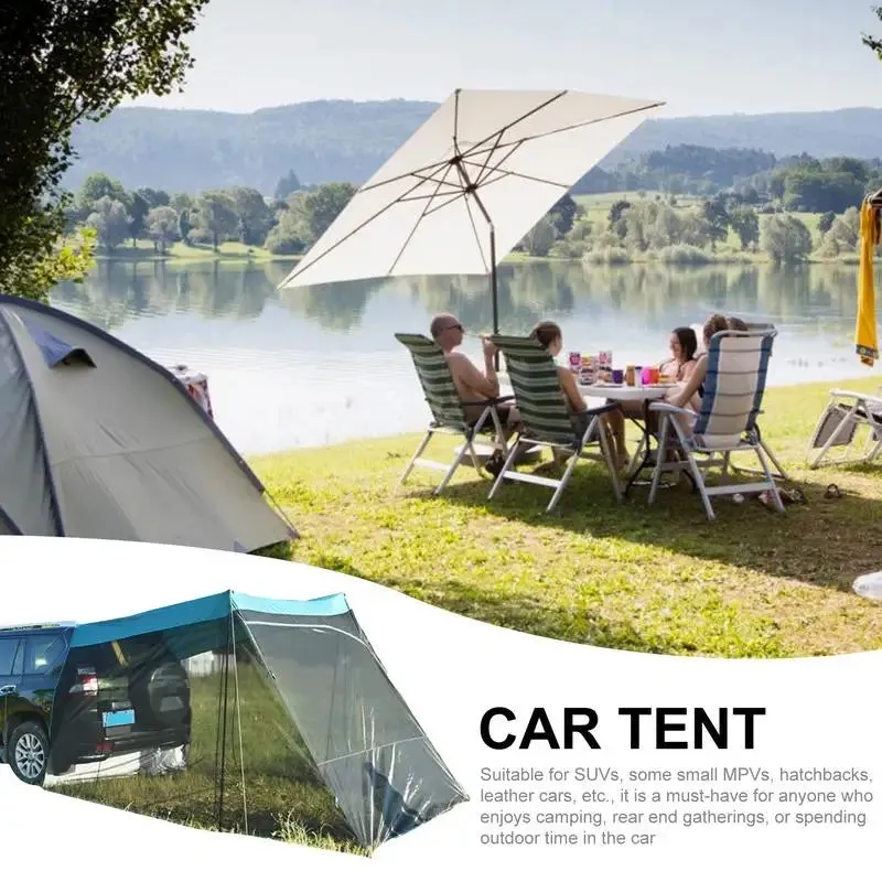 SUV Tailgate Tent - Outdoor Camping Sunshade, Anti-Mosquito Car Tent with Windproof Canopy