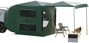 SUV Tent for Camping, 6-8 Person Car Camping Tent, Waterproof PU3000mm, Easy Set Up Tailgate Tent with Rainfly & Storage Bag, 6 * 6 * 6.5 FT (L*W*H)
