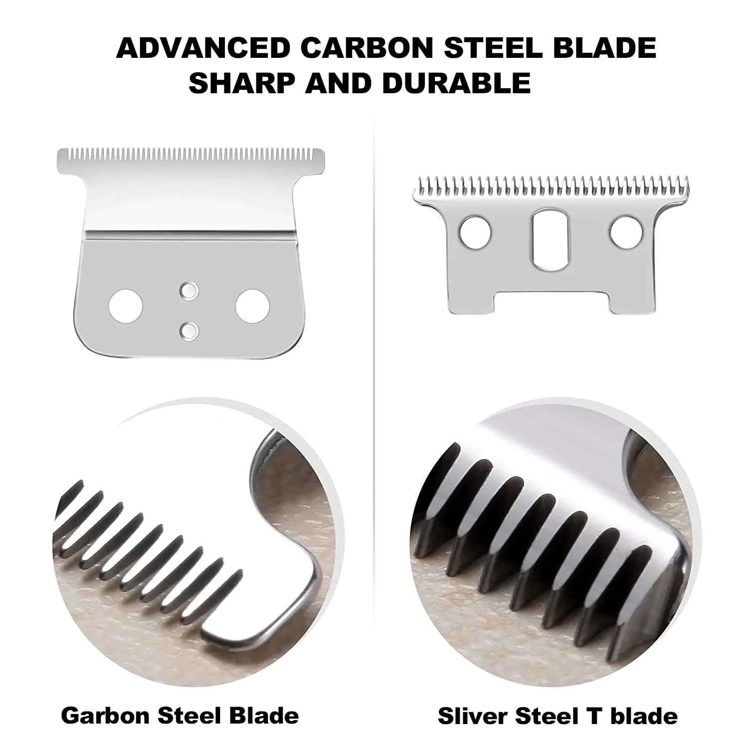 T Outliners Blades Compatible with Andis T Outliners Trimmer, Gtx Trimmer, T Outliners Replacement Blade (sliver steel T blade   sliver steel blade),4 PACK