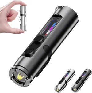TacliteMini – The Ultimate Everyday Micro Tool, Taclite Mini Rechargeable LED Magnetic Super Bright Flashlight, Portable Keychain Flashlight with Hat Clip, Waterproof, 3 Brightness (Black)