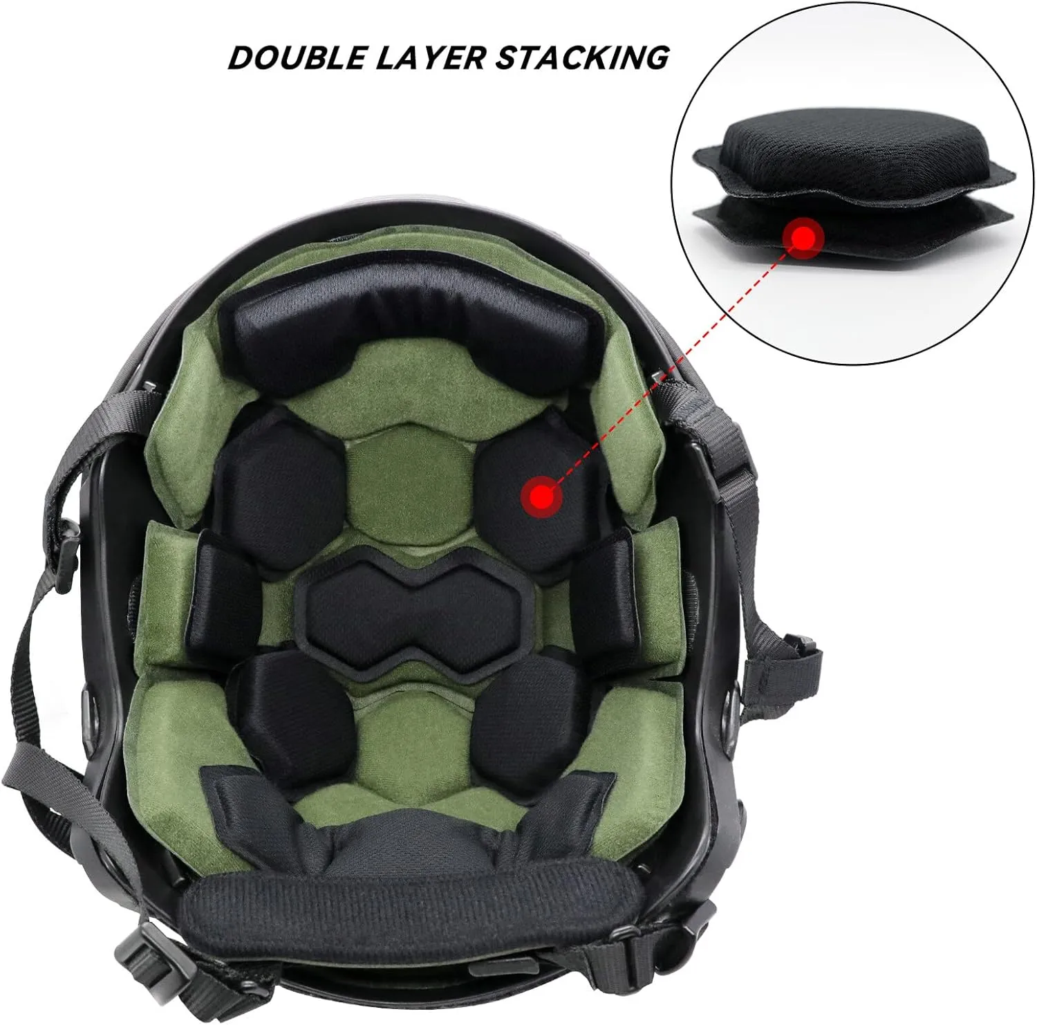 Tactical Airsoft Helmet Pads Internal Memory Foam Foam Protective Cushion Buffer Pad Protection Mat Accessories Liner System for Fast MT MICH IBH AF ACH Helmet