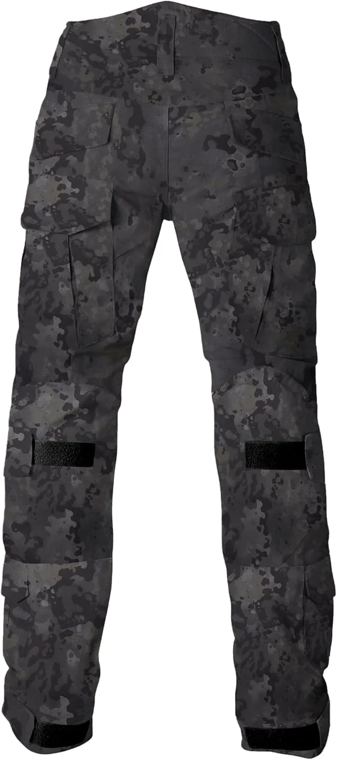 Tactical Camo Cargo Pants for Men - Outdoor Hiking Ripstop Work Pants With Multi Pockets - No Belt, No Kneepad