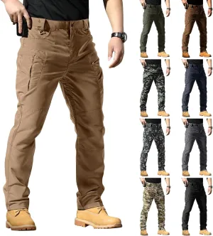 Tactical Cargo Pants for Men Water Resistant Quick Dry Hiking Pants Slim Fit Ripstop Waterproof Trousers with Pockets
