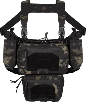 Tactical Chest Mini Rig 1000D Quick Release Multifunctional Tactical Vest Outdoor with Multi-Pockets