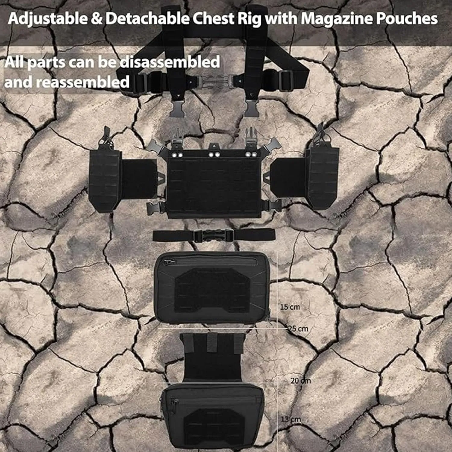 Tactical Chest Mini Rig 1000D Quick Release Multifunctional Tactical Vest Outdoor with Multi-Pockets