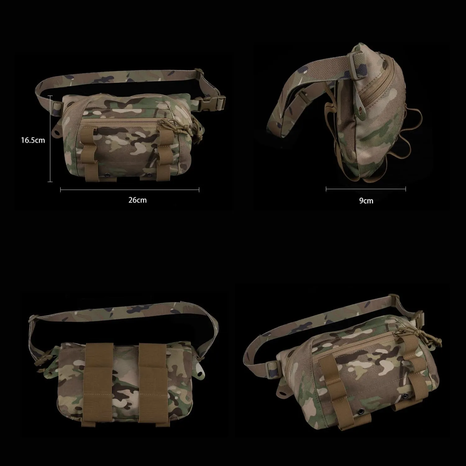 Tactical Drop Pouch Fanny Pack,Utility EDC Large Multi-Purpose Waist Bags for Tactial Vest Chest Rig