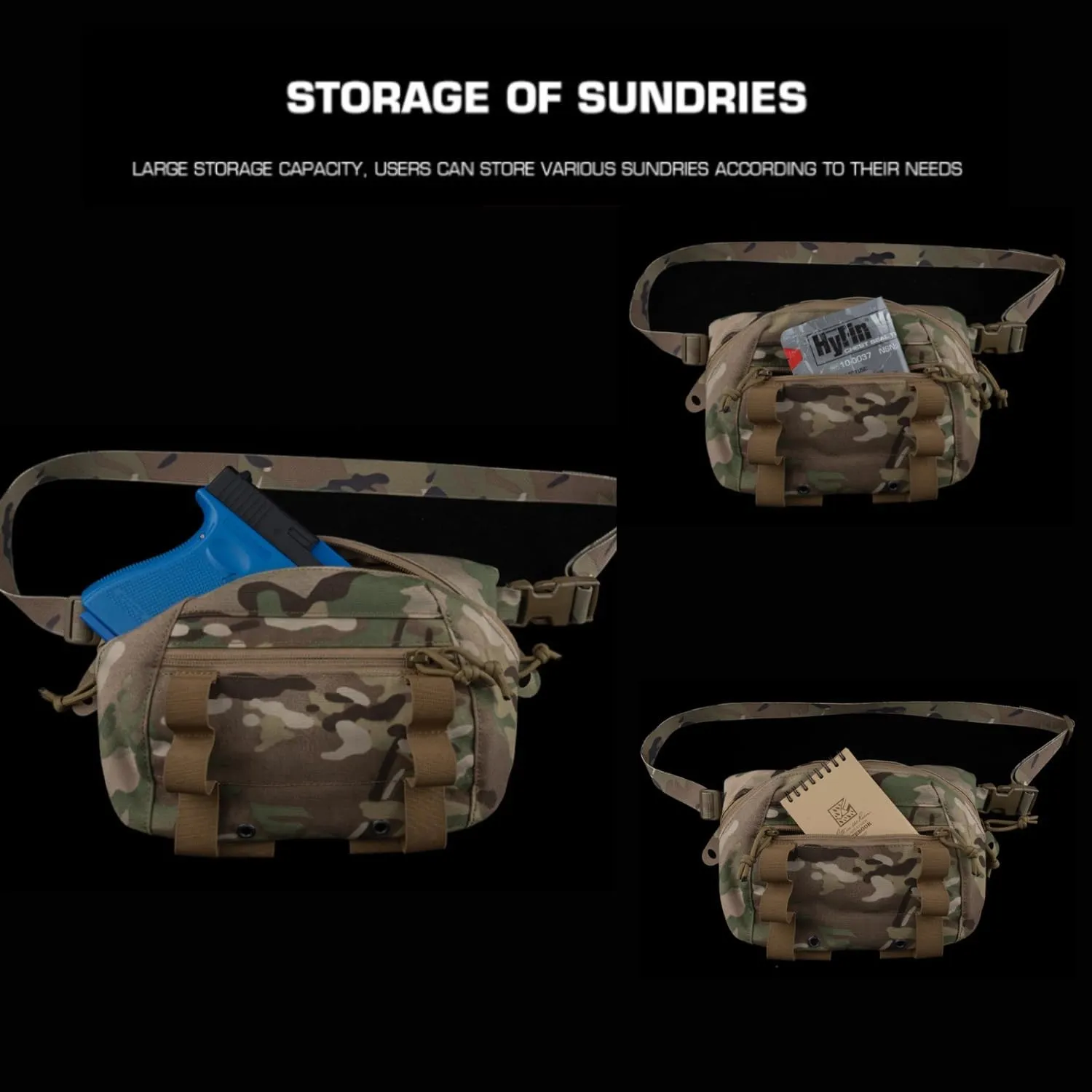 Tactical Drop Pouch Fanny Pack,Utility EDC Large Multi-Purpose Waist Bags for Tactial Vest Chest Rig