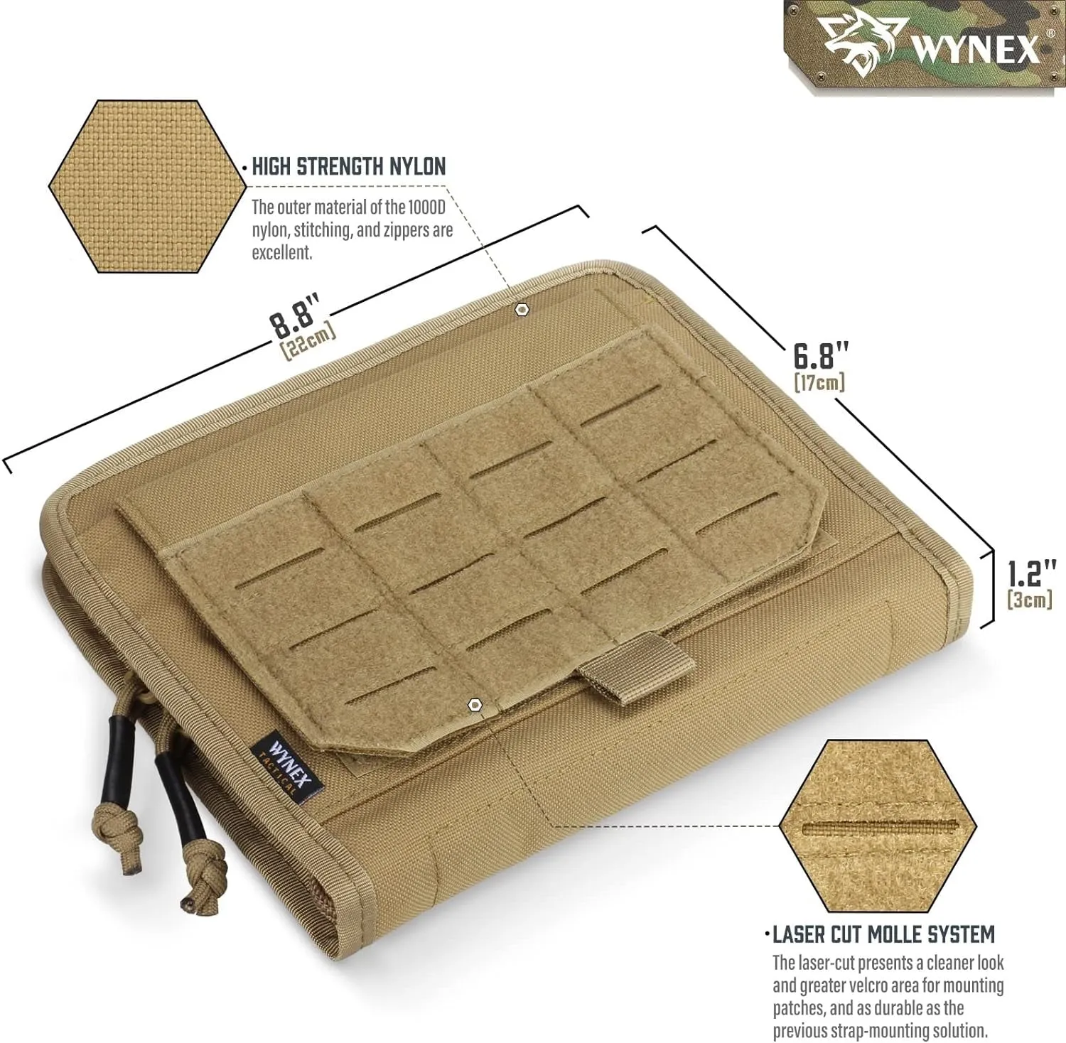 Tactical Folding Pouch, Molle Tool Bag of Laser-Cut Design
