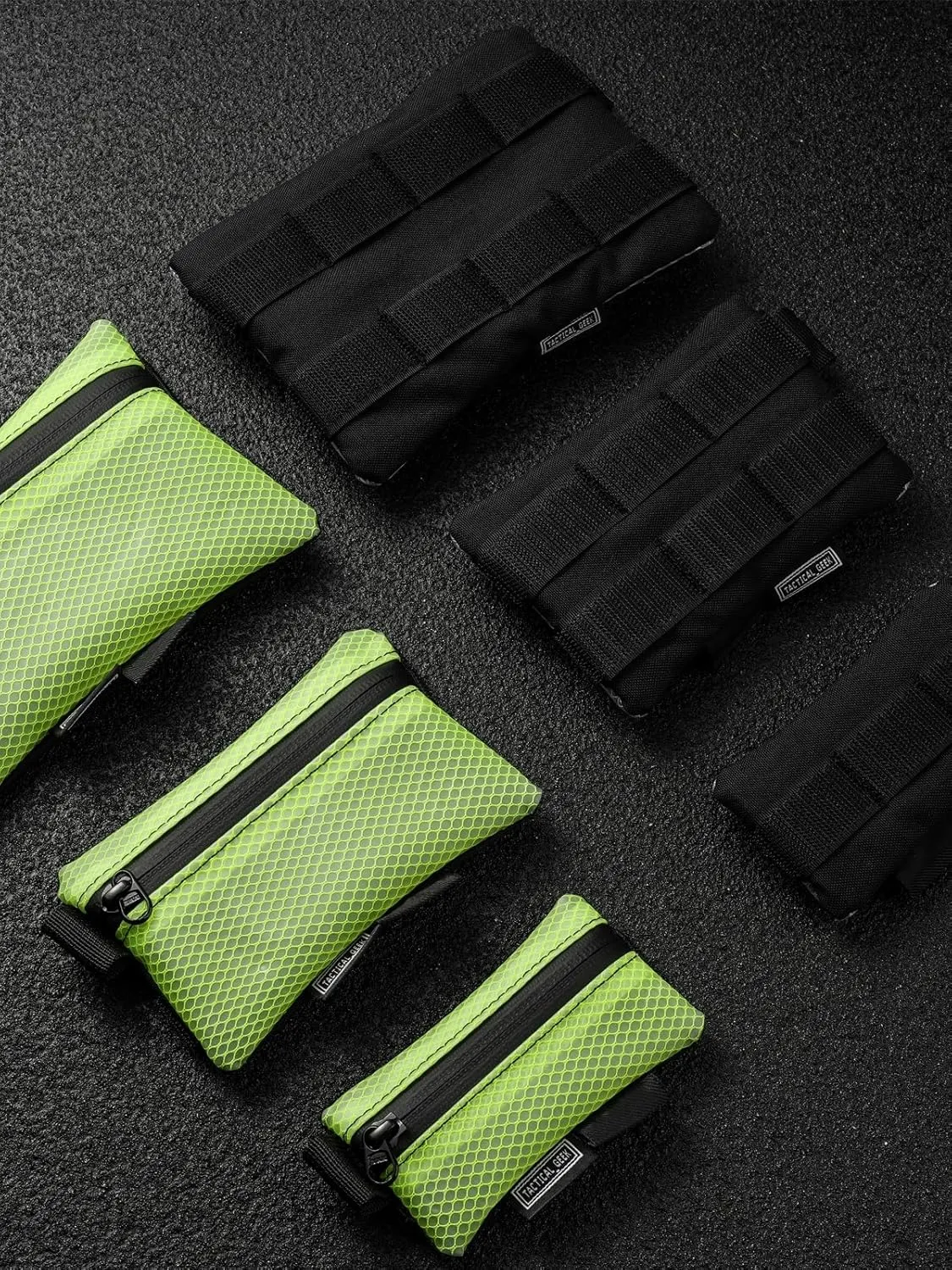 TACTICAL GEEK Storage A5 EDC Storage Pouch Set, Multi-Purpose Molle EDC Gadget Pouch, Multi-Functional Utility Small Tool Pocket,Organiser Divider Small Pouch Organizer for Daily Carry (Lime Green)