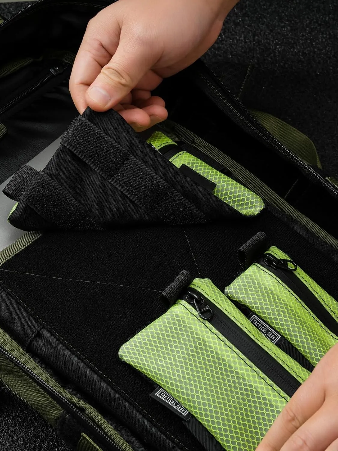 TACTICAL GEEK Storage A5 EDC Storage Pouch Set, Multi-Purpose Molle EDC Gadget Pouch, Multi-Functional Utility Small Tool Pocket,Organiser Divider Small Pouch Organizer for Daily Carry (Lime Green)