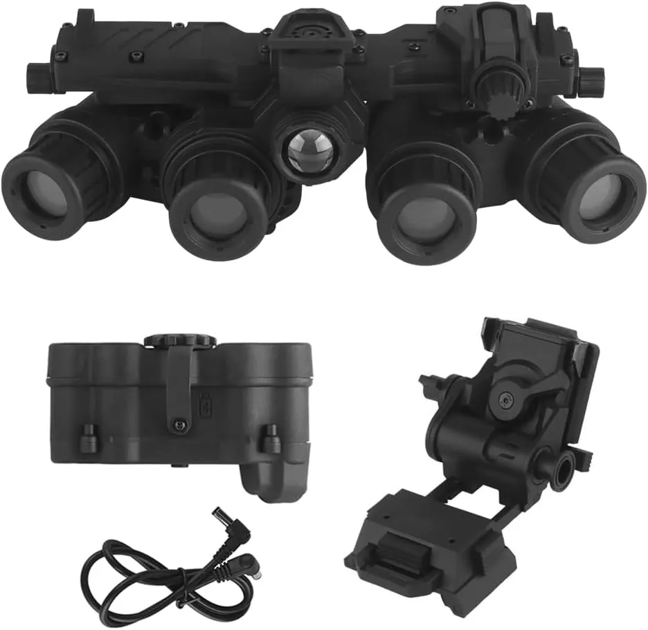 Tactical Night Vision Goggles Model GPNVG18 with Adjustable Helmet Bracket NVG Mount for PVS15/PVS18/GPNVG18, No Function (Black)