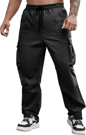 Tactical Pants for Men Athletic Training Camping Jogger Baggy Breathable Sweatpants Waist Drawstring Pant with Pocket